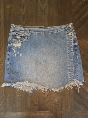 Judy Blue Light Blue Distressed Denim Mini Skirt